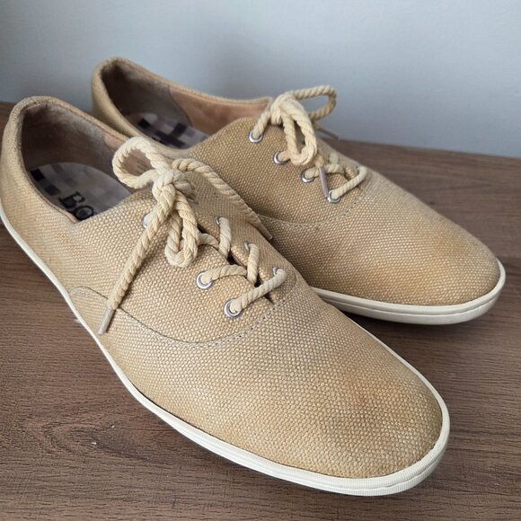 EUC BORN SHOES TAN CANVAS UPPER LACED WOMENS 9.5 - Picture 4 of 16